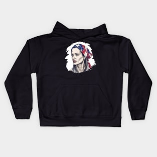 Portrait of Angelina Jolie, 4th of July Patriotic Kids Hoodie